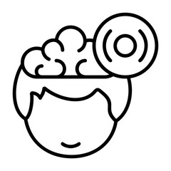 Focus  Human Mind Outline Style Icon