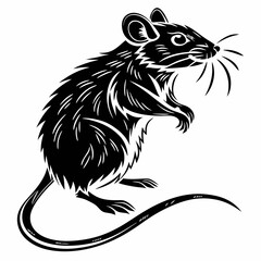 Mouse vector silhouette black design white background