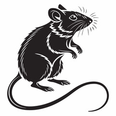 Mouse vector silhouette black design white background