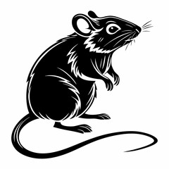 Mouse vector silhouette black design white background