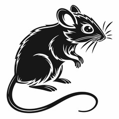 Mouse vector silhouette black design white background