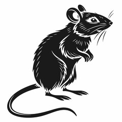 Mouse vector silhouette black design white background