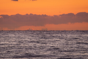 Sunrise over the sea. A beautiful sunrise over the sea. The morning sun illuminates the sea. Dawn in the Mediterranean Sea
