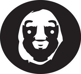 black and white face