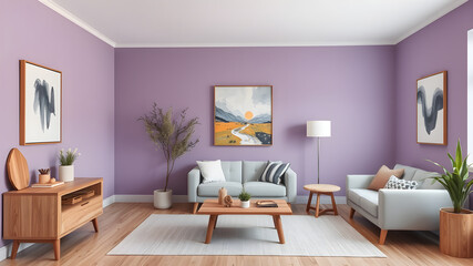 Serene Lavender Living Room 