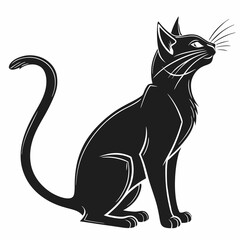 Cat vector silhouette black design white background