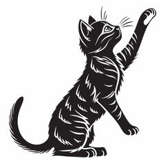 Cat vector silhouette black design white background