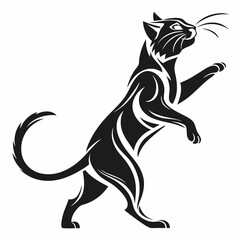 Cat vector silhouette black design white background