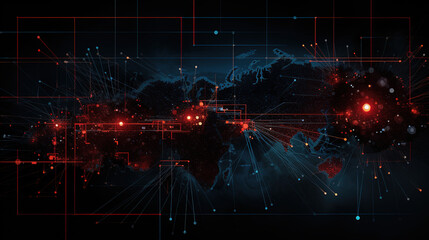 Obraz premium Global Network Visualization - Digital Art