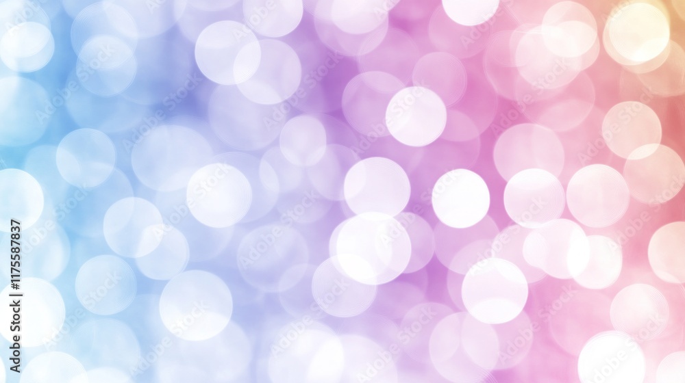 Poster abstract pastel bokeh background with blurred circles.
