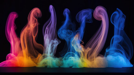colorfull burning fire flames