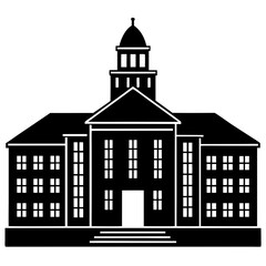 Minimalist University Building Vector Art