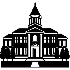 Minimalist University Building Vector Art