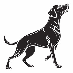 Dog vector silhouette black design white background