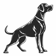 Dog vector silhouette black design white background
