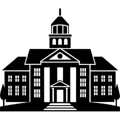 Minimalist University Building Vector Art
