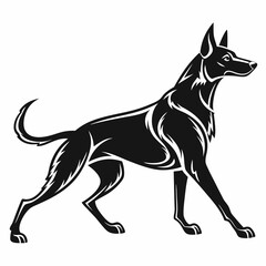 Dog vector silhouette black design white background