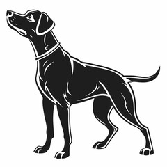 Dog vector silhouette black design white background