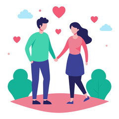 happy valentine day couple with heart