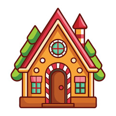 gingerbread house isolated on white background