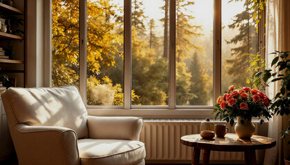 Tranquil Room with a View of a Picturesque Landscape