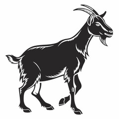 Goat vector silhouette black design white background