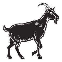 Goat vector silhouette black design white background