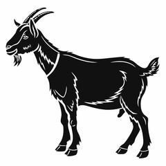 Goat vector silhouette black design white background