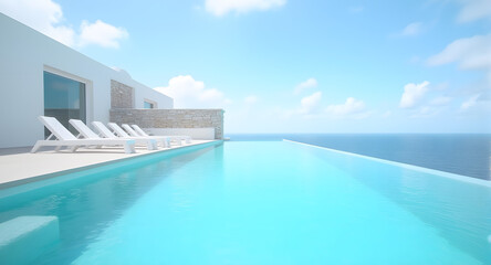 Obraz premium Infinity Pool Luxury Villa Ocean View