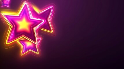 Fototapeta premium Glowing Neon Stars Abstract Background Design