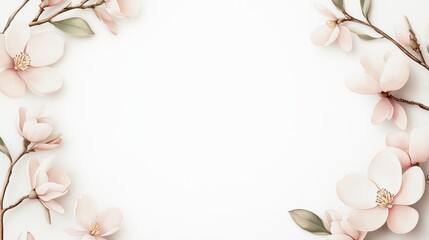 Elegant White Flower Arrangement with Green Leaves on Subtle Background, Perfect for design purposes or as a decorative concept for floral art.