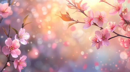 Fototapeta premium pink cherry blossom in spring