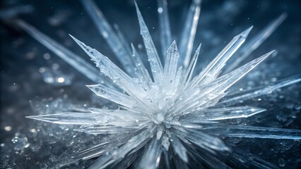 Dramatic Ice Crystal Explosion Showcasing the Intricate Beauty of Frozen Landscapes