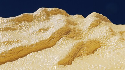Textured Yellow Landscape with Abstract Mountainous Terrain Features