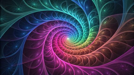 Colorful Abstract Spiral Pattern with Vibrant Light Effects