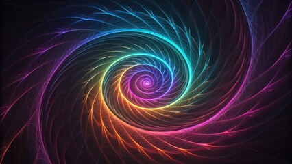 Colorful Abstract Spiral Design in Vibrant Neon Shades