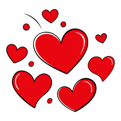 happy valentine day set of hearts