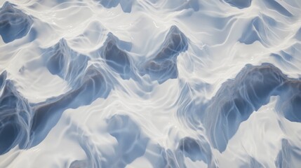 Abstract white and blue wavy landscape.