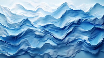 Obraz premium Abstract Blue Mountain Paper Art
