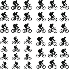 Group of musicians playing different musical instruments black silhouettes set collection, silhouettes of musician