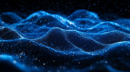 Abstract Blue Particle Waves