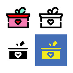 world valentine's day love gift icon pack vector graphic design