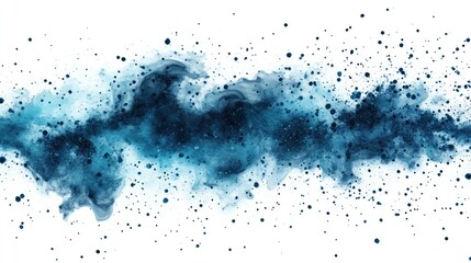 Obraz premium Abstract blue ink splatter, paint splash, isolated on white background.