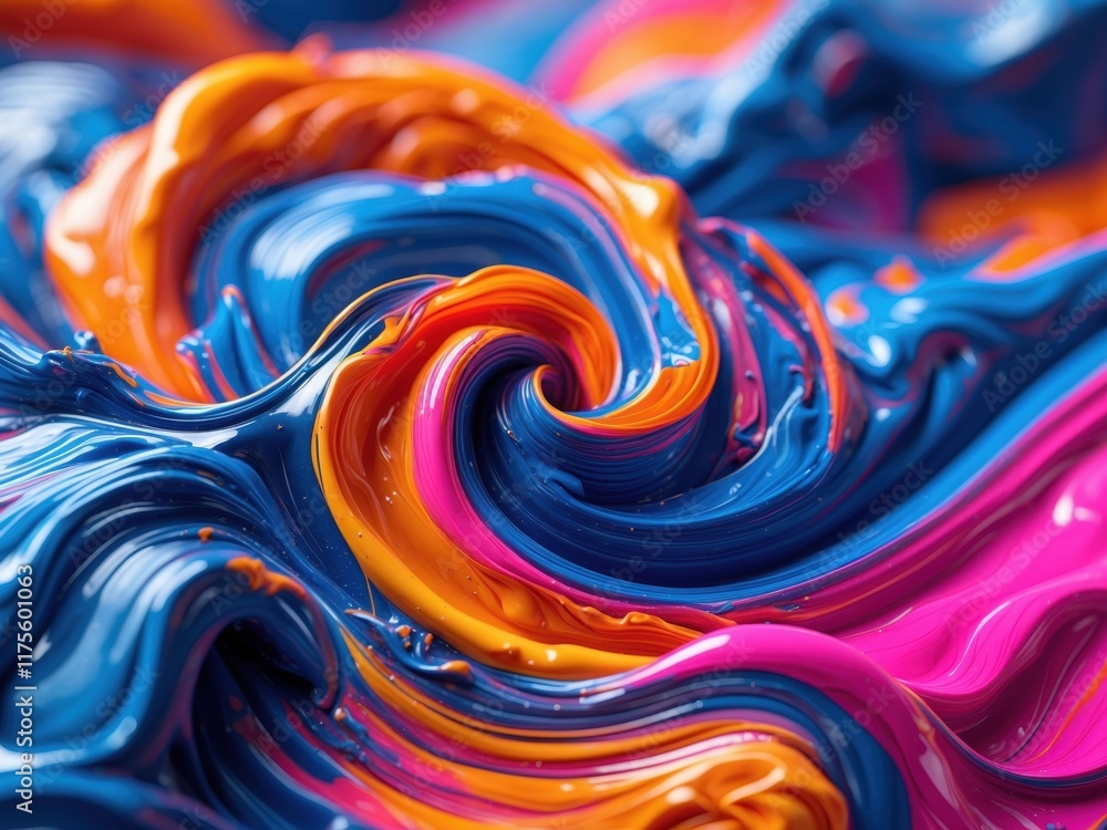 Aufkleber colorful swirls of paint create a vibrant abstract artwork with dynamic patterns and rich textures