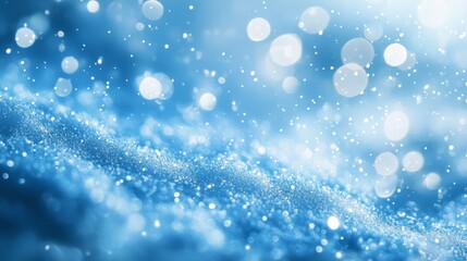 Bokeh Lights on Shiny Blue Background