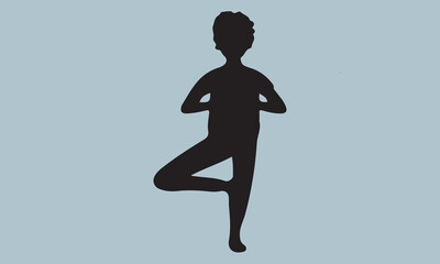 Yoga Pose Vector Illustration Calligraphy Graphic Design,Handmade Calligraphy eps 10