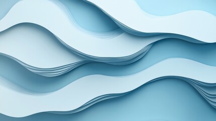 Fototapeta premium Abstract Blue Paper Waves