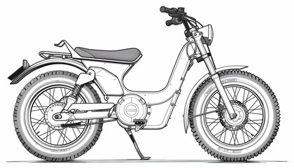 Obraz premium A stylish electric motorbike design with off-road tires. Perfect for urban commuting and light trails. Ideal for eco-conscious riders seeking adventure.