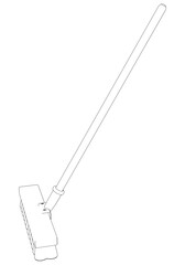Broom Line Art Vector Illustration on White Background. Minimalist and Clean Design for Home Cleaning, Interior Design, and Housekeeping