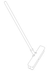 Broom Line Art Vector Illustration on White Background. Minimalist and Clean Design for Home Cleaning, Interior Design, and Housekeeping